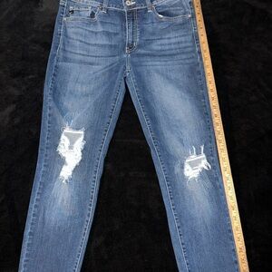 KanCan Women’s Size 13/30 Distressed Skinny Jeans  Raw Hem Stretch